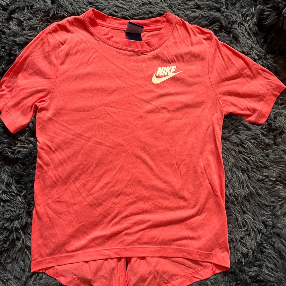 Nike Pink and White Short Sleeve Tee Classic Crew Neck
